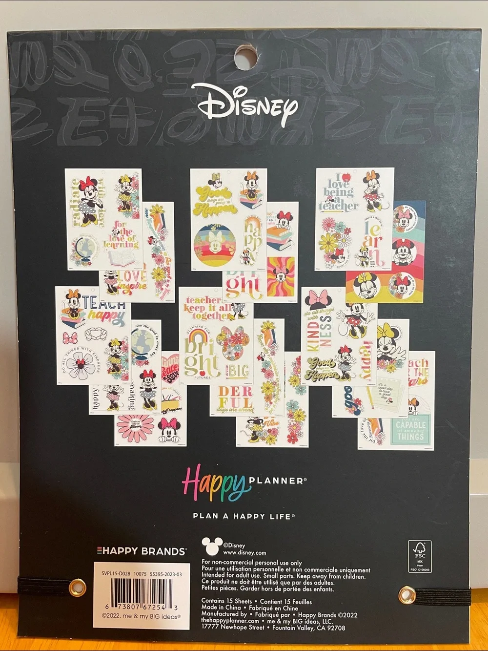Happy Planner Set of 5 Mickey and Minnie Disney Planner Accessories Stickers